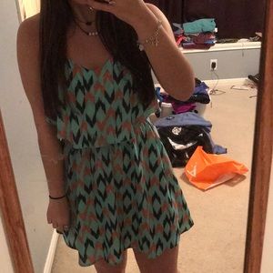 MINT GREEN WITH PINK AND NAVY BLUE DRESS